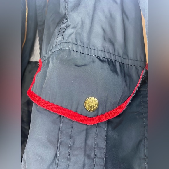 Vince Camuto Raincoat - Navy Blue with Red Trim - Size S - Picture 3 of 4